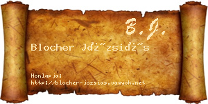 Blocher Józsiás névjegykártya